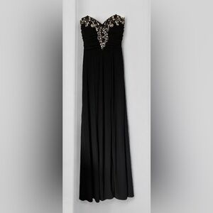 Windsor  black floor length dress rhinestones Beaded Formal Dress-size 5/6